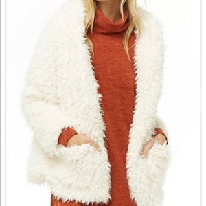 Shaggy faux fur coat